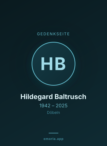 Gedenkportrait von Hildegard Baltrusch