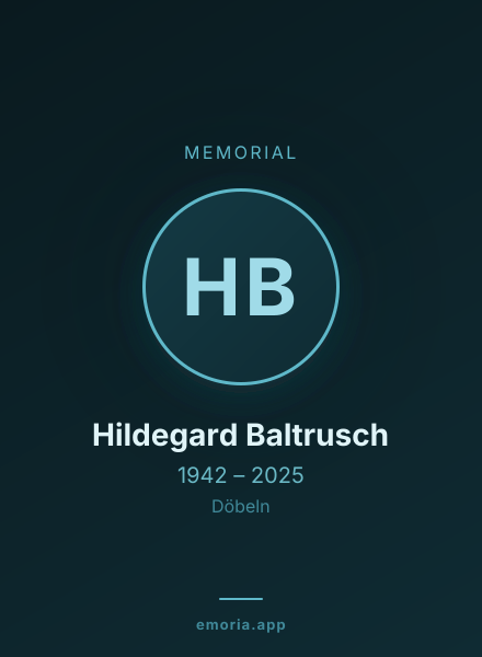 Memorial portrait of Hildegard Baltrusch