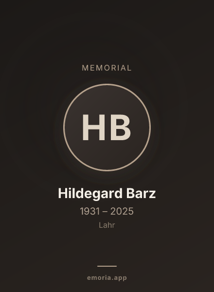 Memorial portrait of Hildegard Barz