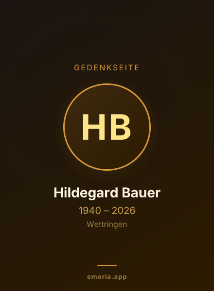 Gedenkportrait von Hildegard Bauer