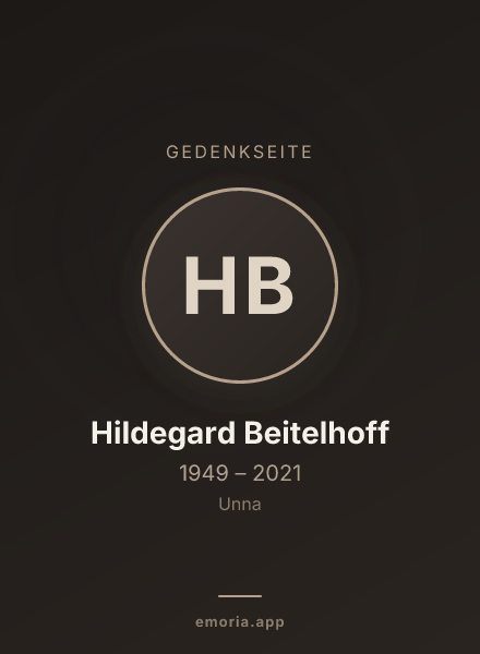 Gedenkportrait von Hildegard Beitelhoff