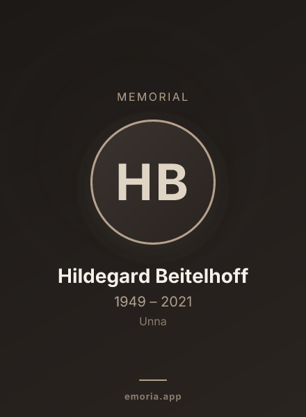 Memorial portrait of Hildegard Beitelhoff