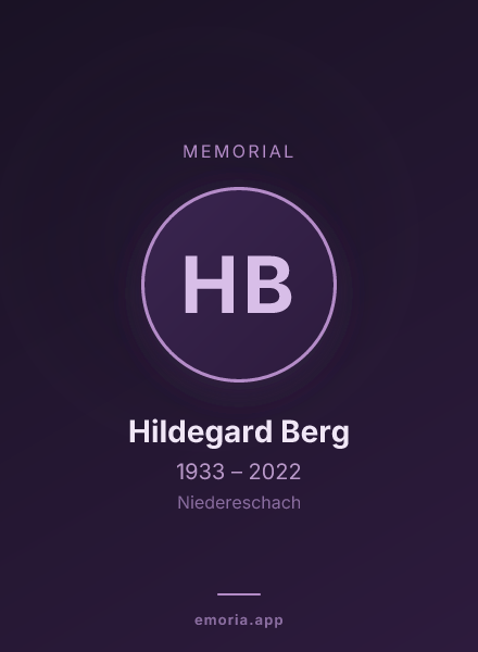Memorial portrait of Hildegard Berg