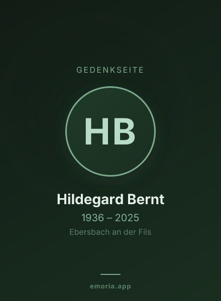 Gedenkportrait von Hildegard Bernt