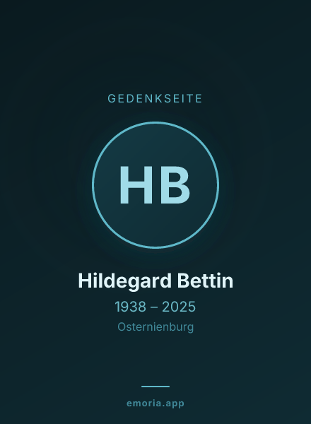 Gedenkportrait von Hildegard Bettin