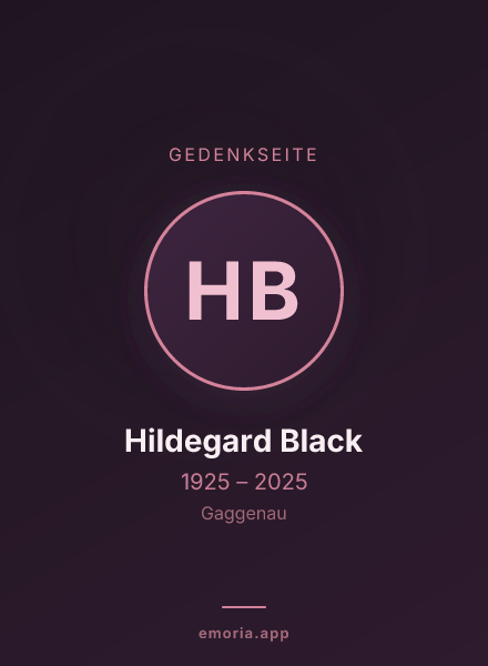 Gedenkportrait von Hildegard Black