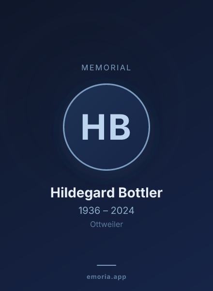 Memorial portrait of Hildegard Bottler
