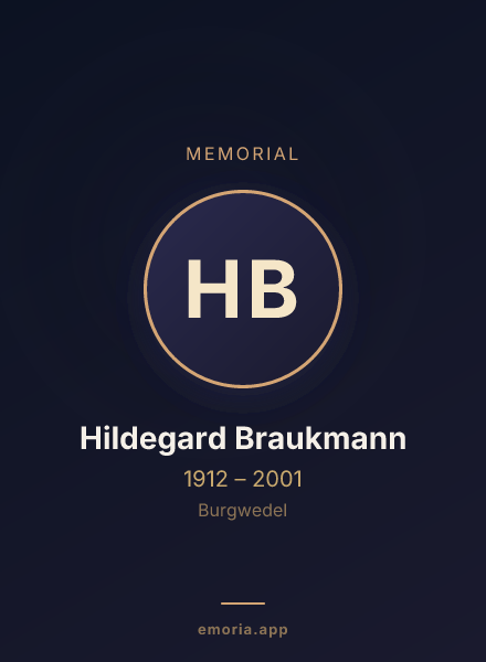 Memorial portrait of Hildegard Braukmann