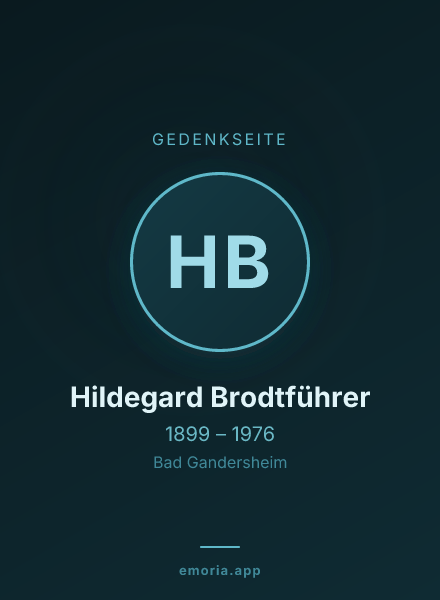 Gedenkportrait von Hildegard Brodtführer