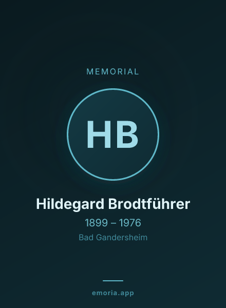Memorial portrait of Hildegard Brodtführer