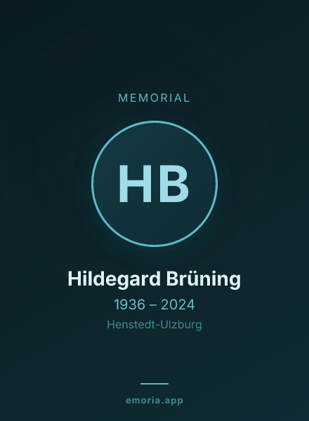 Memorial portrait of Hildegard Brüning
