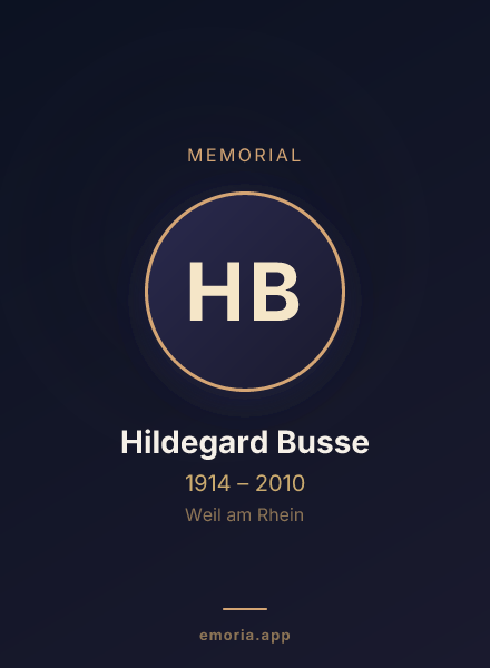 Memorial portrait of Hildegard Busse