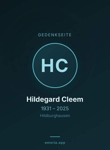 Gedenkportrait von Hildegard Cleem