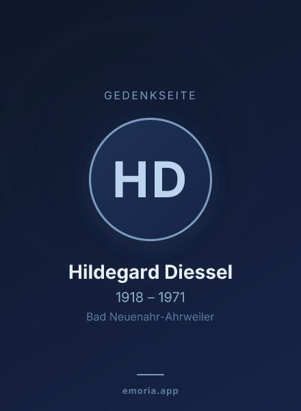 Gedenkportrait von Hildegard Diessel