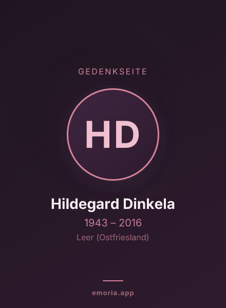 Gedenkportrait von Hildegard Dinkela