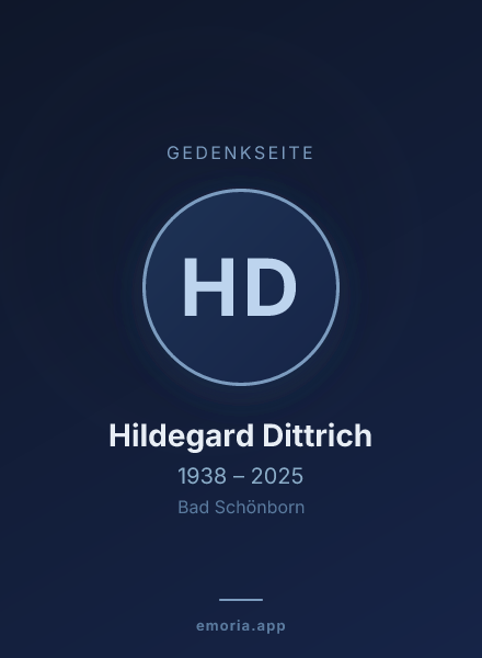 Gedenkportrait von Hildegard Dittrich