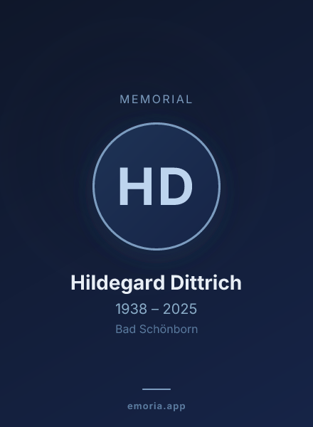 Memorial portrait of Hildegard Dittrich