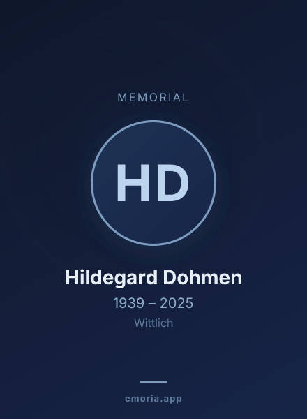Memorial portrait of Hildegard Dohmen