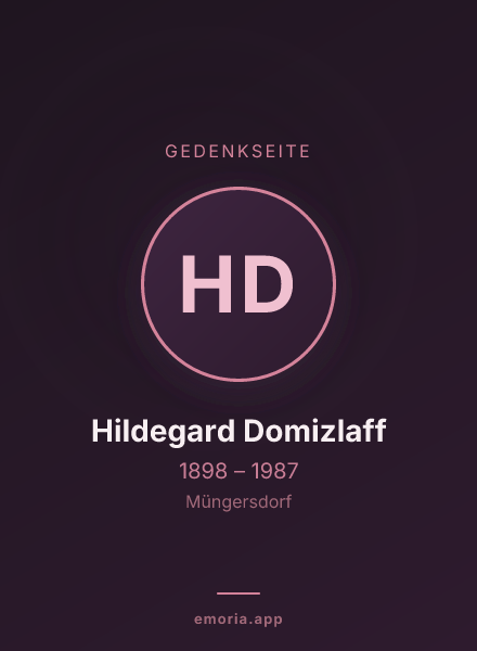 Gedenkportrait von Hildegard Domizlaff