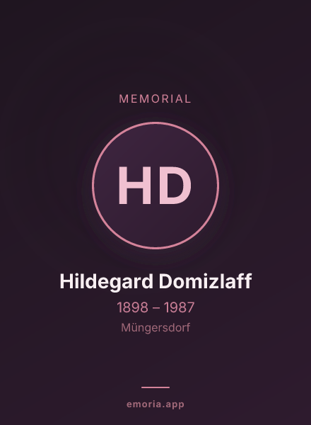 Memorial portrait of Hildegard Domizlaff
