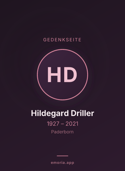 Gedenkportrait von Hildegard Driller