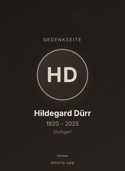 Gedenkportrait von Hildegard Dürr