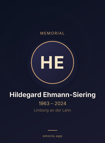 Memorial portrait of Hildegard Ehmann-Siering