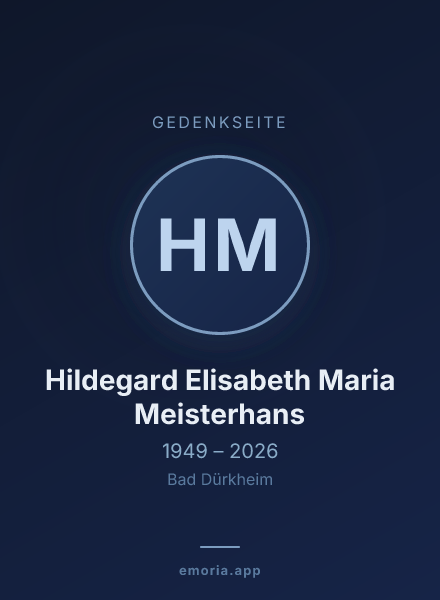 Gedenkportrait von Hildegard Elisabeth Maria Meisterhans