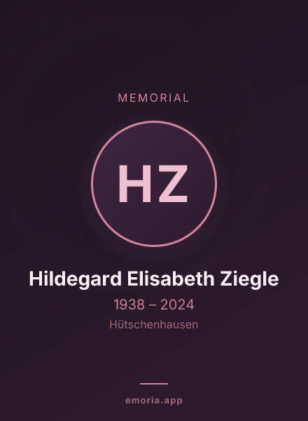Memorial portrait of Hildegard Elisabeth Ziegle