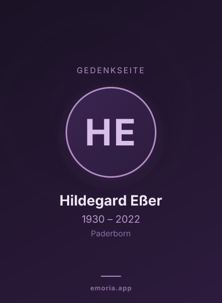 Gedenkportrait von Hildegard Eßer