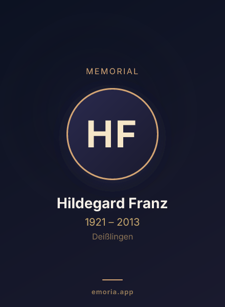 Memorial portrait of Hildegard Franz