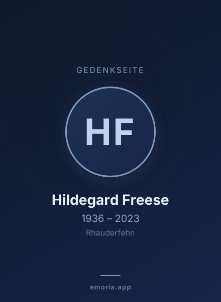 Gedenkportrait von Hildegard Freese