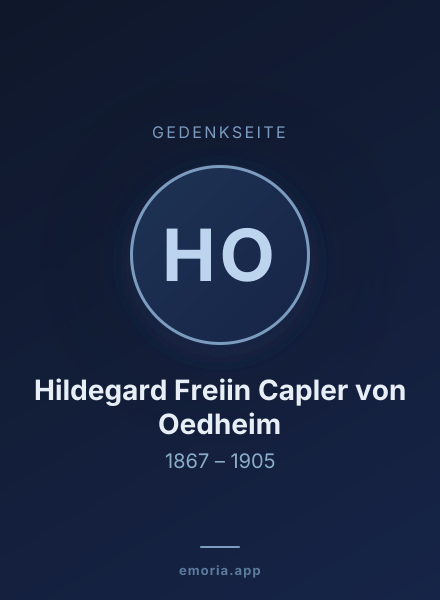 Gedenkportrait von Hildegard Freiin Capler von Oedheim