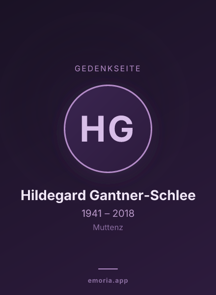 Gedenkportrait von Hildegard Gantner-Schlee