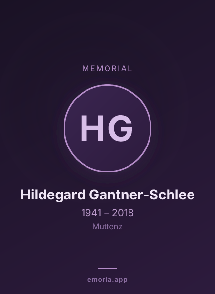 Memorial portrait of Hildegard Gantner-Schlee
