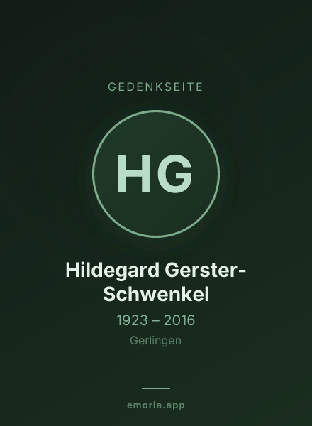 Gedenkportrait von Hildegard Gerster-Schwenkel