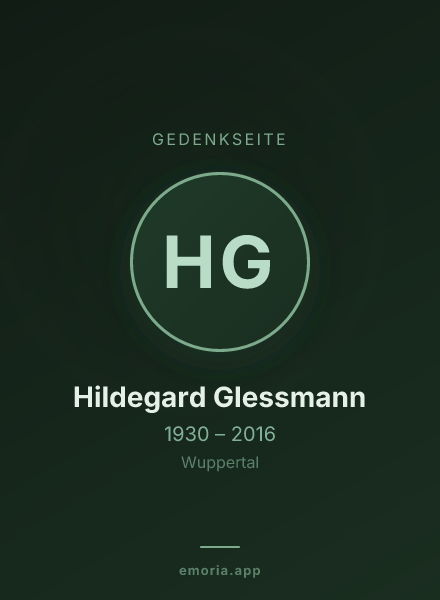 Gedenkportrait von Hildegard Glessmann