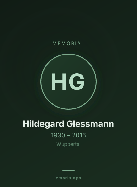 Memorial portrait of Hildegard Glessmann