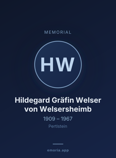 Memorial portrait of Hildegard Gräfin Welser von Welsersheimb