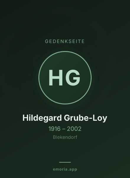 Gedenkportrait von Hildegard Grube-Loy