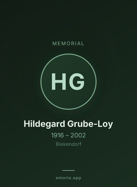 Memorial portrait of Hildegard Grube-Loy