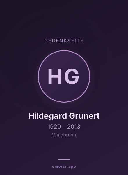 Gedenkportrait von Hildegard Grunert