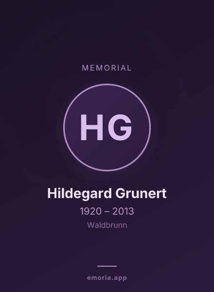 Memorial portrait of Hildegard Grunert