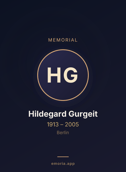 Memorial portrait of Hildegard Gurgeit