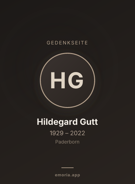 Gedenkportrait von Hildegard Gutt
