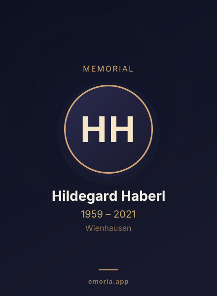Memorial portrait of Hildegard Haberl