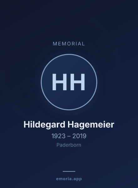 Memorial portrait of Hildegard Hagemeier