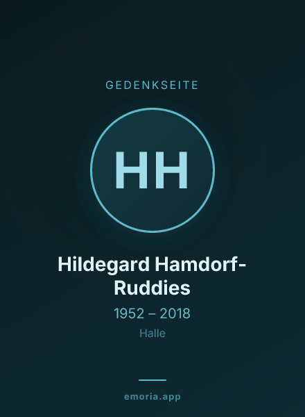 Gedenkportrait von Hildegard Hamdorf-Ruddies