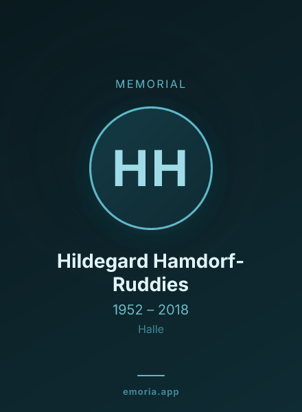 Memorial portrait of Hildegard Hamdorf-Ruddies