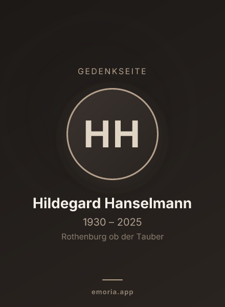 Gedenkportrait von Hildegard Hanselmann